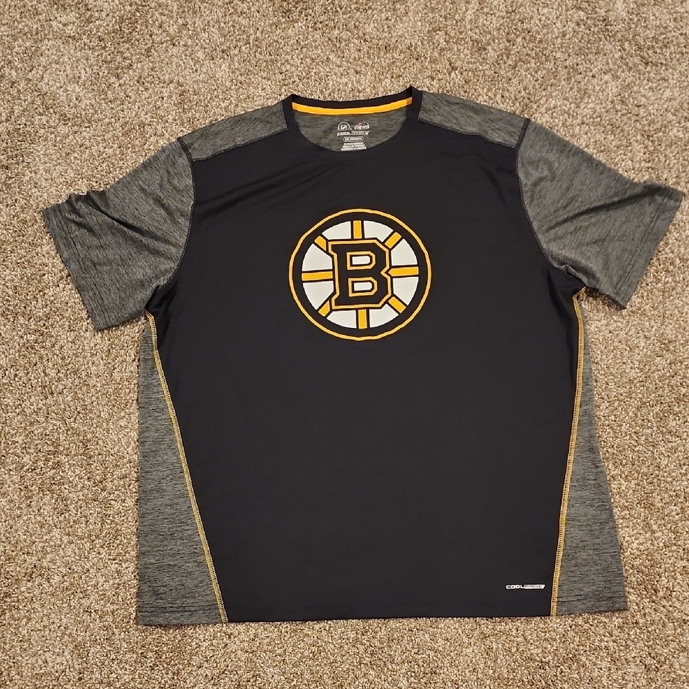 NHL Black and Gray Tee with Gold Trim